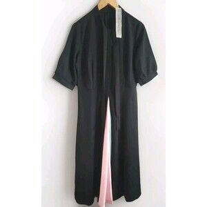 KimiLily Dress Women's Large Black Pink Green Fit And Flare Retro NWT